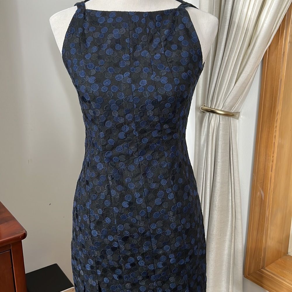Akris Punto Navy Blue Dotted Jaquard Dress size 4 - Picture 3 of 10